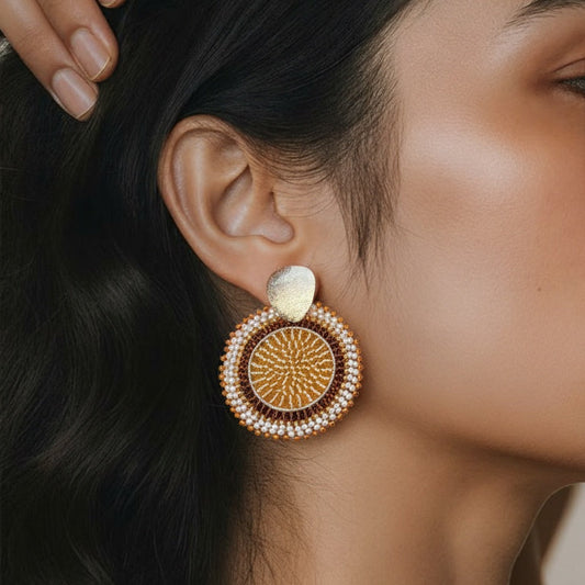 Aros Mandala Maxi Tejidos a Mano — Café Dorado