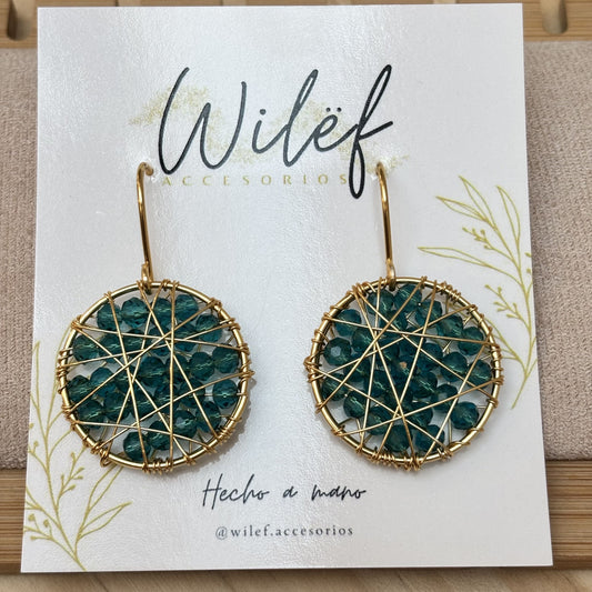 Aros Circulares Color Petroleo / Diseño Atrapasueños