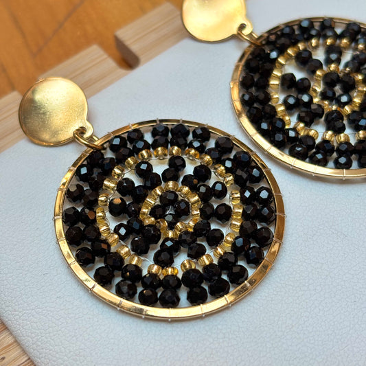 AROS TEJIDOS MOSTACILLAS COLOR NEGRO / MANDALAS