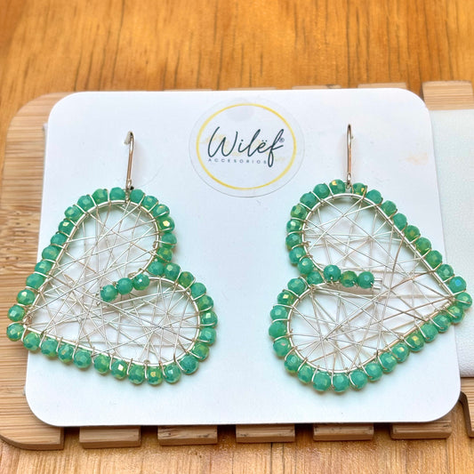 Aros Corazón Turquesa Hechos a Mano – Joyería Artesanal Mujer