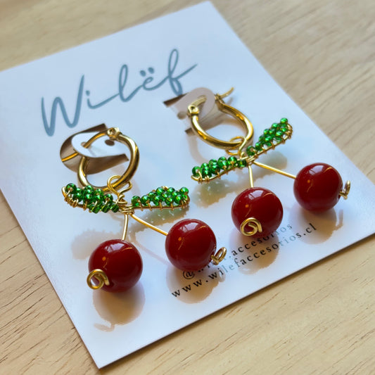 Aros Cereza en Ágata y Acero