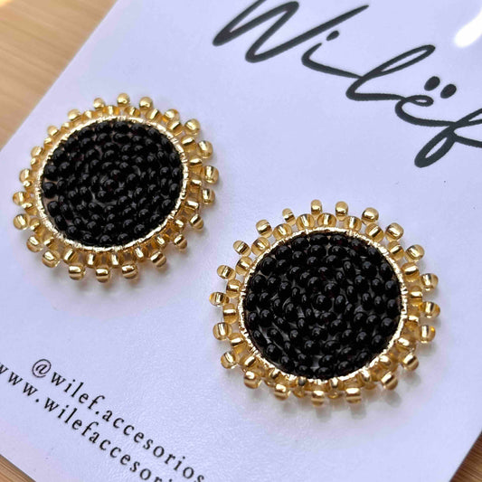 Topitos Tejidos Mostacilla Negro