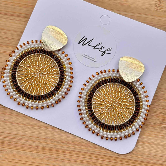 Aros Mandala Maxi Tejidos a Mano — Café Dorado