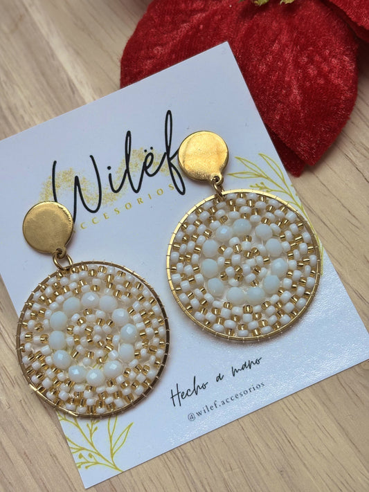 AROS TEJIDOS MOSTACILLAS COLOR BEIGE/ MANDALAS