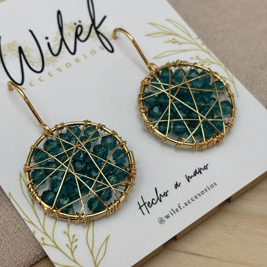 Aros Circulares Color Petroleo / Diseño Atrapasueños