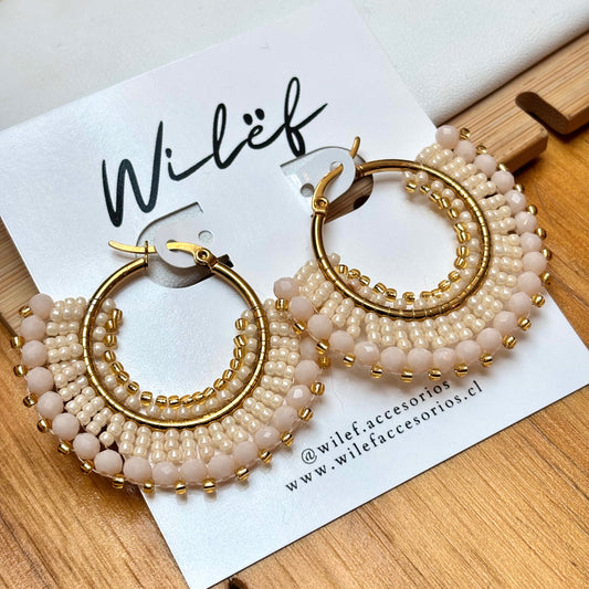 AROS DISEÑO ARGOLLA  COLOR BEIGE