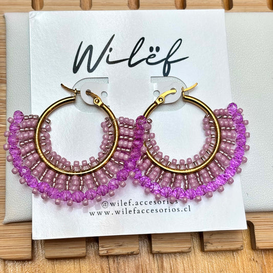 AROS DISEÑO ARGOLLA  COLOR LILA