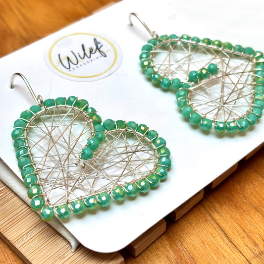Aros Corazón Turquesa Hechos a Mano – Joyería Artesanal Mujer