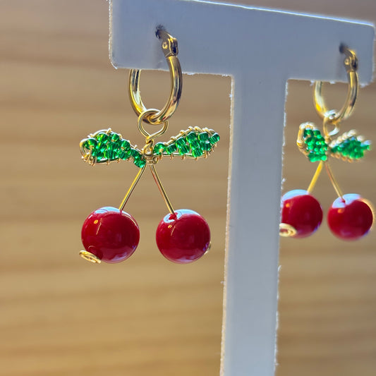 Aros Cereza en Ágata y Acero