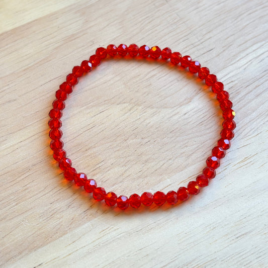 Pulseras Rojas de Protección – Mostacillas y Cristales ✨ROJO TRASLUCIDO