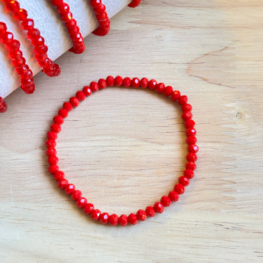 Pulseras Rojas de Protección – Mostacillas y Cristales ✨ ROJO MATE