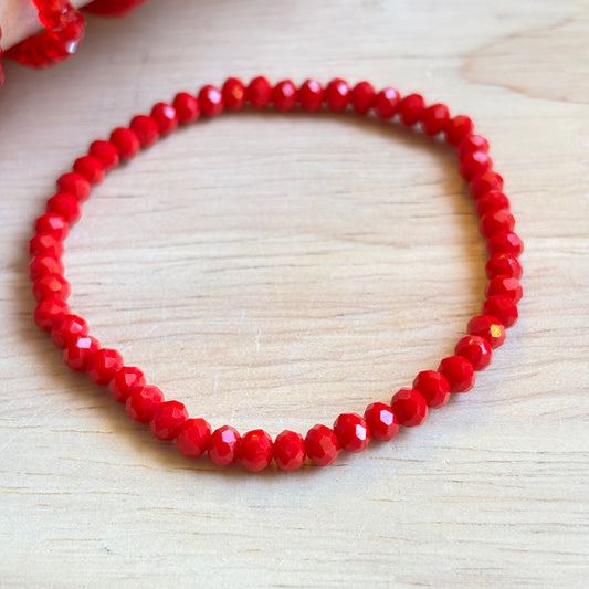 Pulseras Rojas de Protección – Mostacillas y Cristales ✨ ROJO MATE