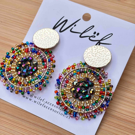 Aros Mandala Tejidos a Mano — Multicolor