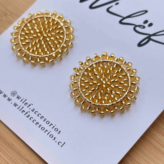 Topitos Tejidos Mostacilla Dorado