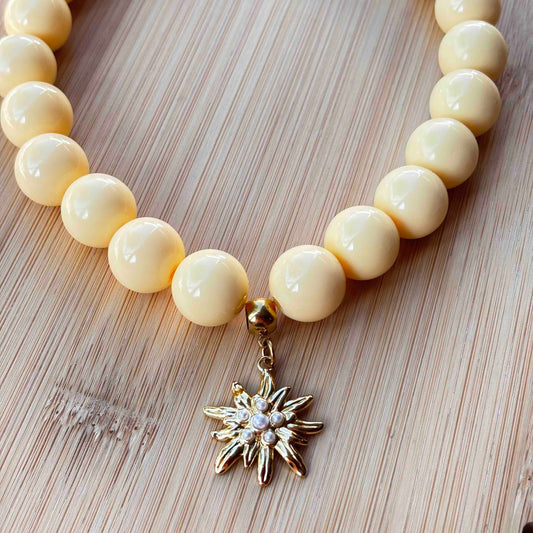 Collar Tendencia Acrílico — Dije Estrella, Acero, Hecho a Mano