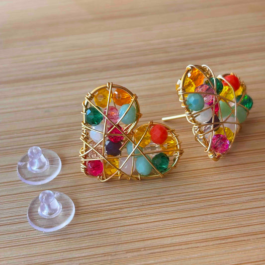 AROS CORAZON ALAMBRISMO - MULTICOLOR - DISEÑO TOPITO