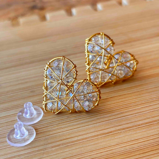 AROS CORAZON ALAMBRISMO - TRASLUCIDO - DISEÑO TOPITO